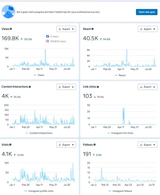Haare und Bart neu, Instagram analytics overview