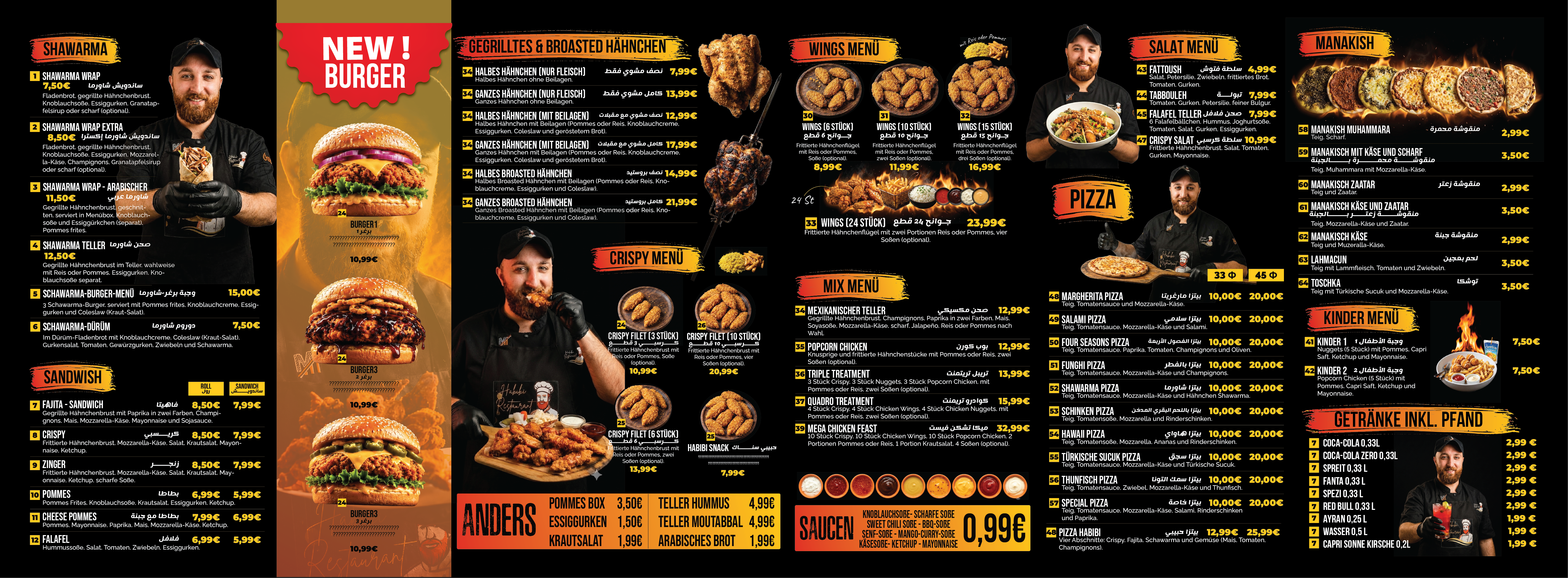Angewandte visuelle Identität für Habibi Restaurant
