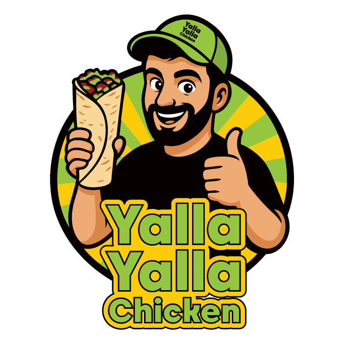Visuelle Identität für Yalla, Yalla Chicken, Fast-Food-Hähnchen